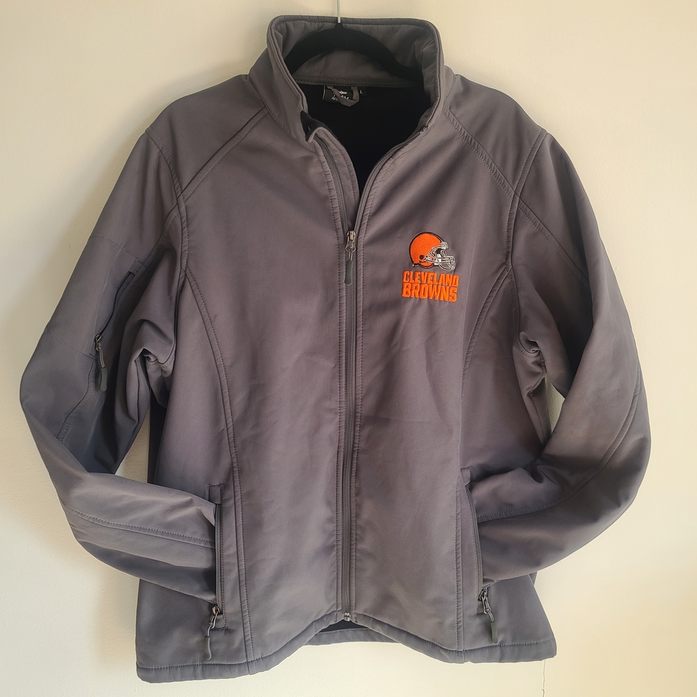 NFL Team Apparel Cleveland Browns Dark Grey Fleece Lined Jacket